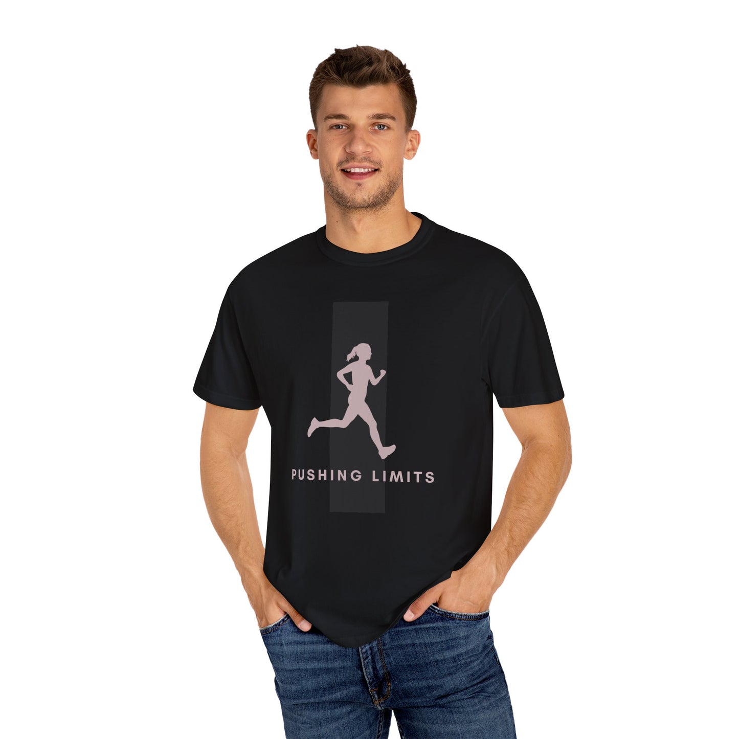 Unisex Garment-Dyed T-shirt, female running, woman Pushing Limits