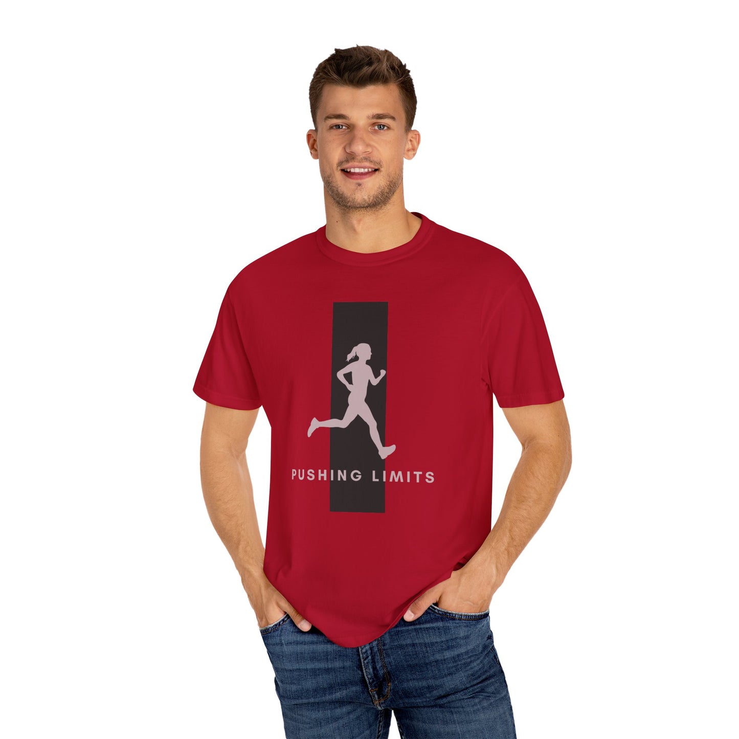 Unisex Garment-Dyed T-shirt, female running, woman Pushing Limits