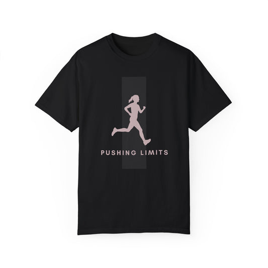 Unisex Garment-Dyed T-shirt, female running, woman Pushing Limits