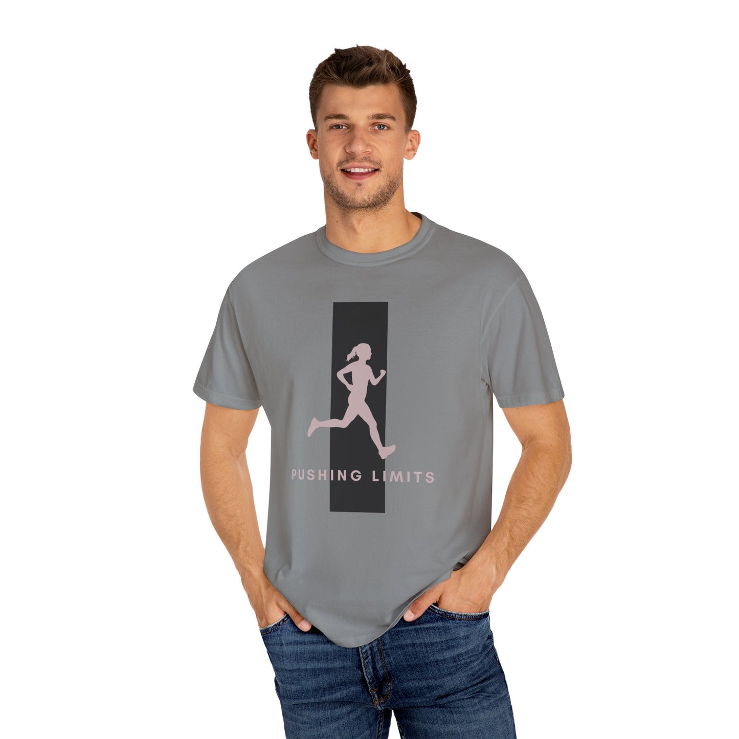 Unisex Garment-Dyed T-shirt, female running, woman Pushing Limits